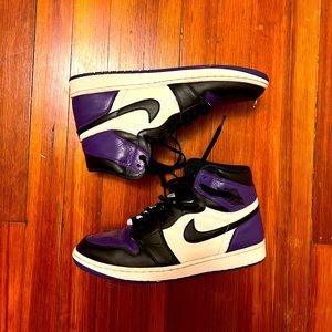 Air Jordan 1 Retro High OG, Court Purple/Black-Sail, Sz 12
